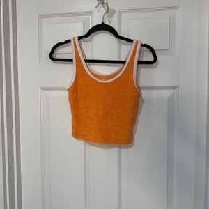 Hollister Vibrant Orange Terry Tank with White Trim